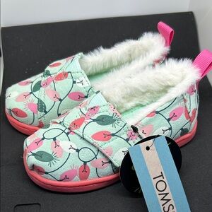 TOMS Toddler Girls Tree Light Alpargata Glow-in-the-Dark Shoes - Slip-Ons-Size 6